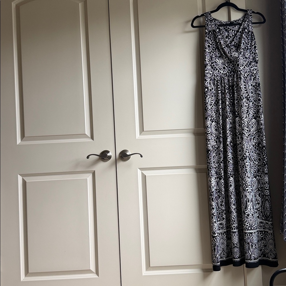 Lauren Ralph Lauren Black & White Paisley-Print Maxi Dress